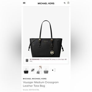 Black Michael Kors Leather Tote Bag